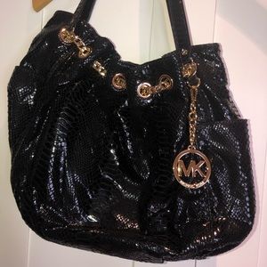 Michael Kors cocodrile shiny new handbag with gold